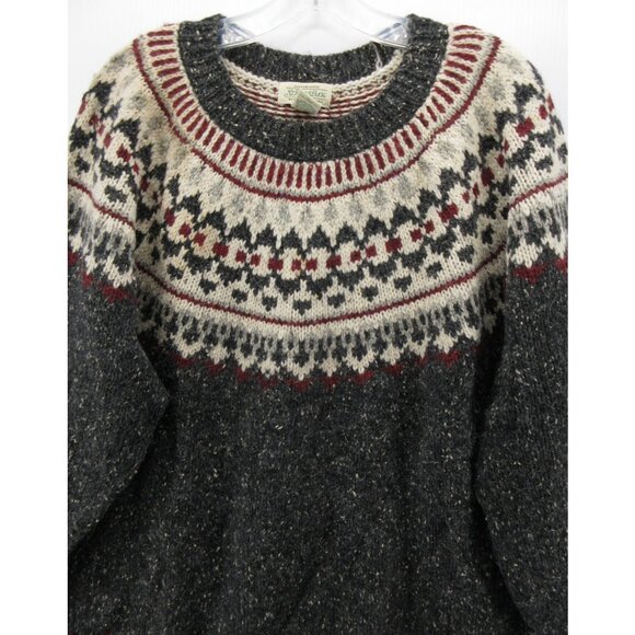 VINTAGE St Johns Bay Sweater 3X Plus Wool Fair Isle Nordic Yoke 90s * - Picture 2 of 11